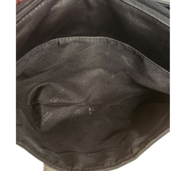 Vintage Perlina Black Leather Shoulder Crossbody Bag Purse - Picture 7 of 8